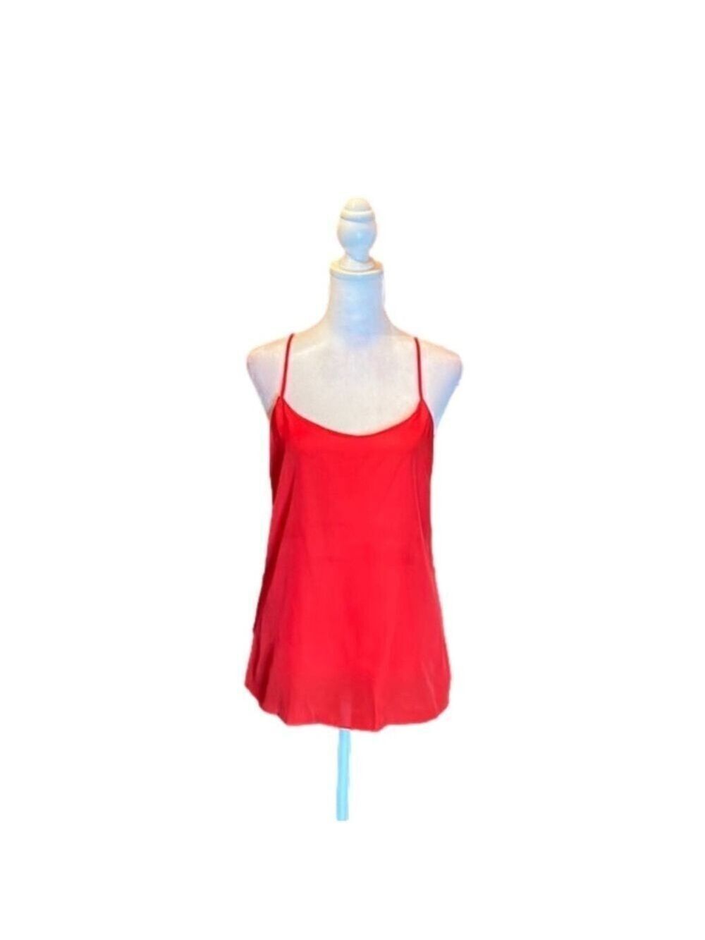J. CREW Factory Sexy Little Cherry Red "Silky" Spaghetti Strap Tank Top Size 0